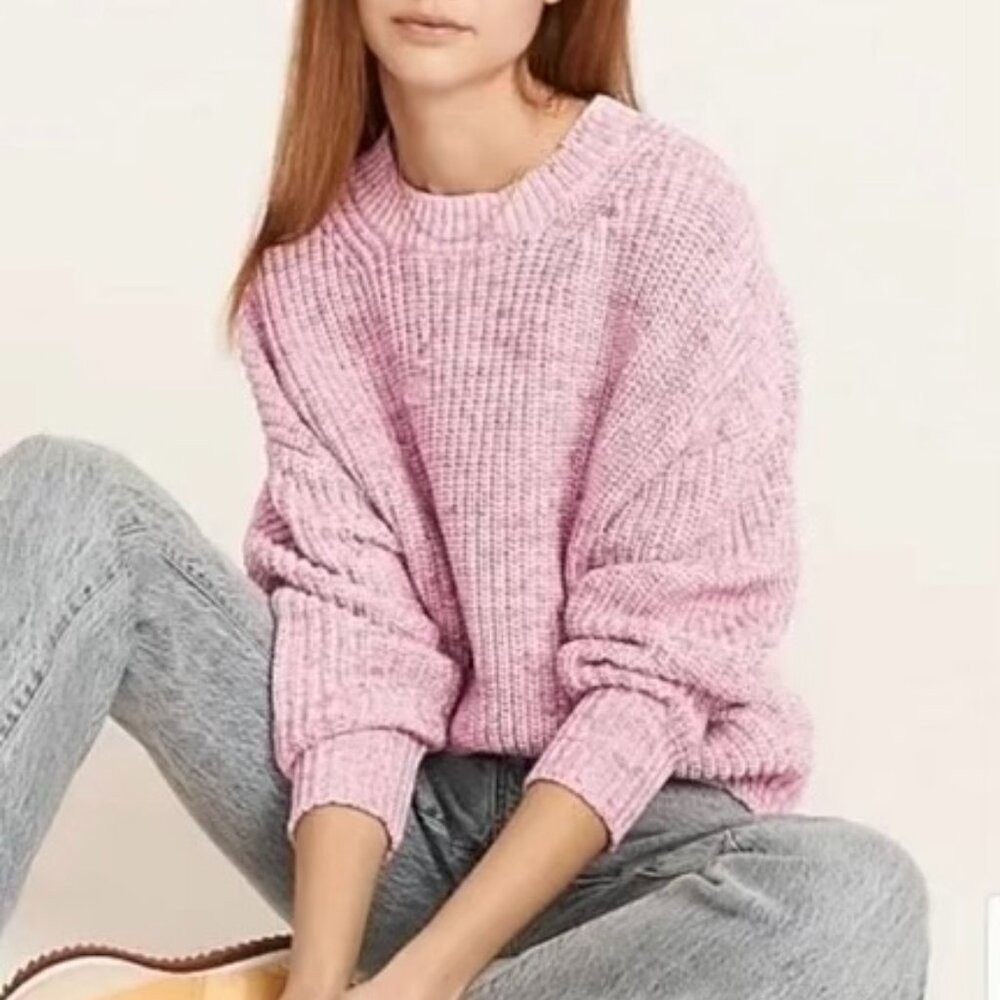 J.Crew pink cotton-blend crewneck sweater (size small)